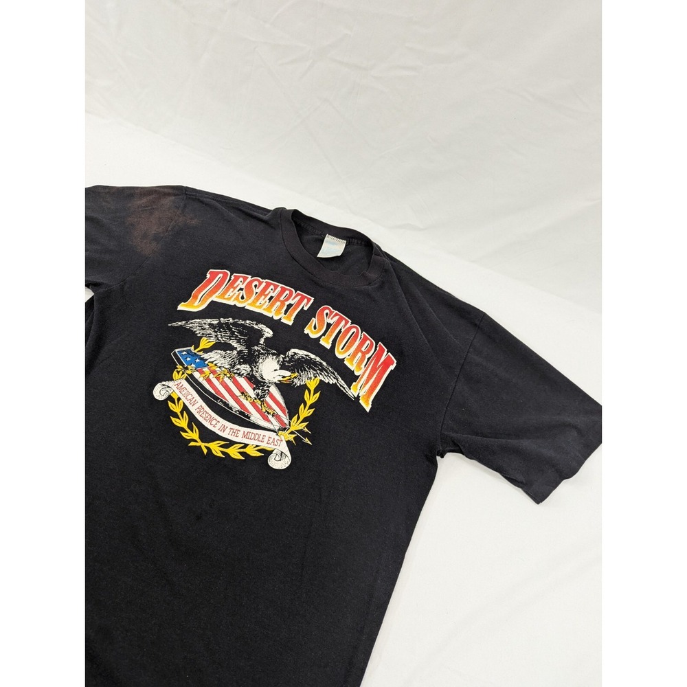 Vintage Artex Desert‎ Storm Tee - Black - Men's Size XL Army Shirt